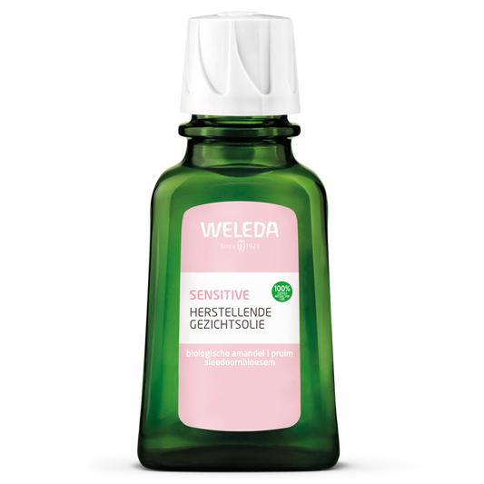 Weleda Gezichtsolie Sensitive Herstel, 50ml, natural facial care oil with calming ingredients for sensitive skin.