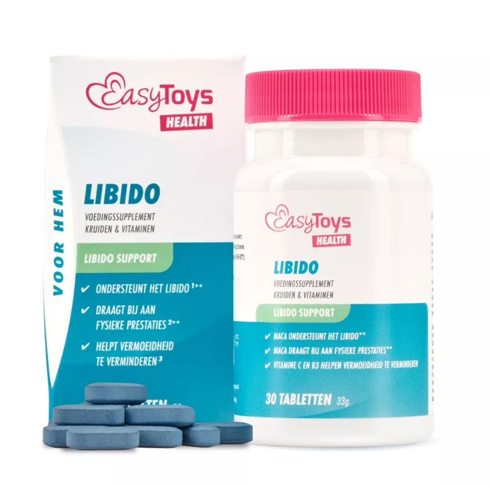 EasyToys Health Libido man dietary supplement in a bottle of 30 tablets, natural herbal supplement for men's vitality
