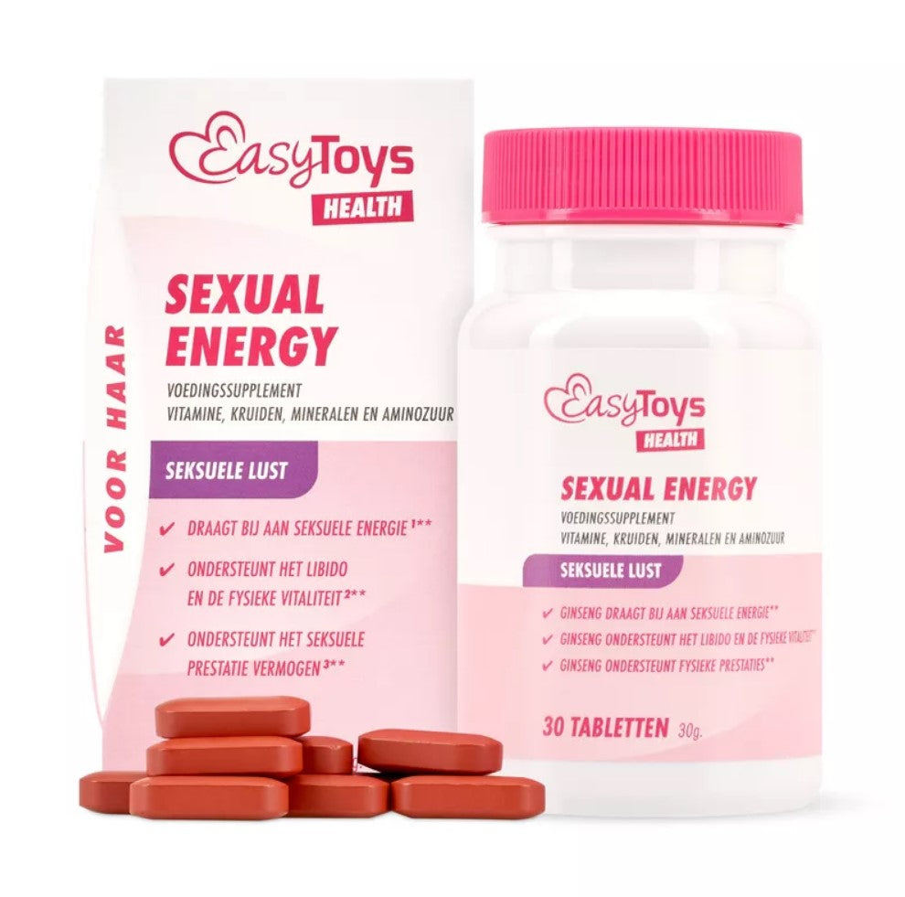 EasyToys Health Sexual Energy Woman tablets, dietary supplement with herbal ingredients for enhancing female vitality.