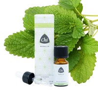 Chi Melisse organic essential oil in a 2.50 ml bottle, natural herbal extract for aromatherapy and wellness.