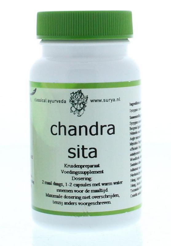Surya Chandra Sita herbal capsules, Kruidenpreparaten supplement, 60 capsules in a blister pack, natural herbal supplement by Surya