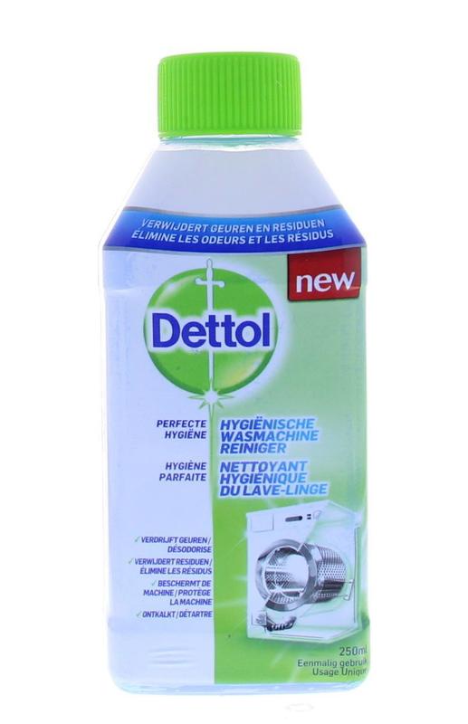 Dettol Wasmachine reiniger 250ml bottle, liquid laundry cleaner for maintaining a fresh and clean washing machine.