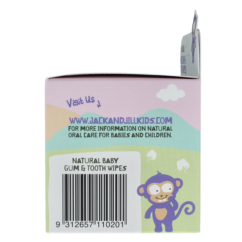Jack N Jill Natural baby gum and tooth wipes pack with 25 wipes, gentle dental care for infants and toddlers.