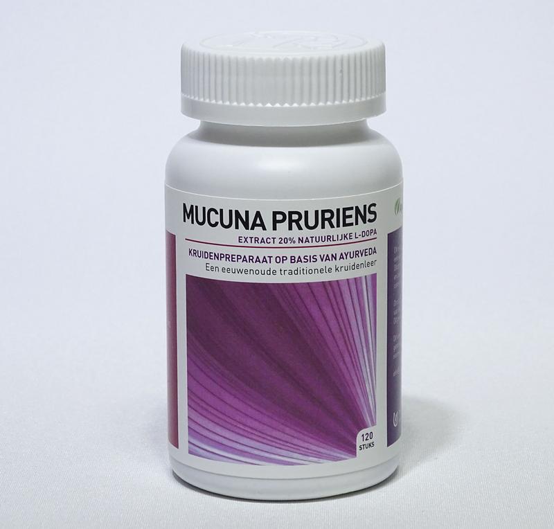 Ayurveda Health Mucuna pruriens extract 20% in 120 herbal tablets, natural supplement for health and wellness.