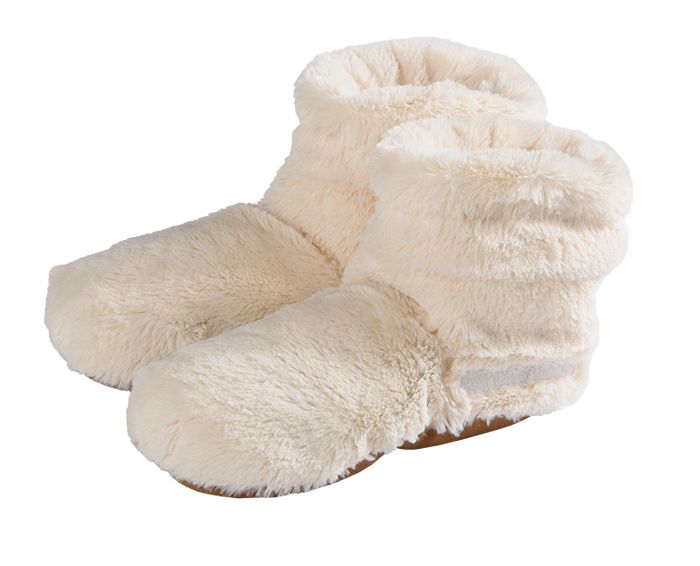 Warmies beige slipper boots in size 37-42, cozy deluxe slippers with plush interior and slip-on design, perfect for comfort.