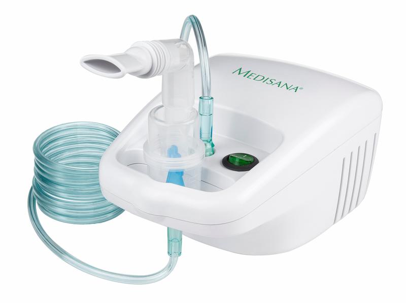 Medisana IN 500 inhalator for nasal care and inhalation therapy, shown with its compact design and nasal attachments.
