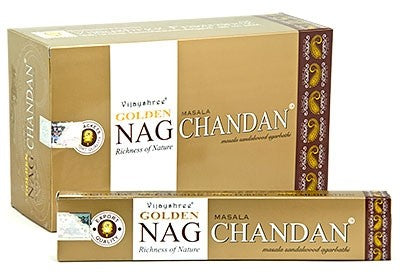 Vijayshree golden nag chandan incense sticks, 15 grams, traditional Indian incense with fragrant aroma visible in the image.