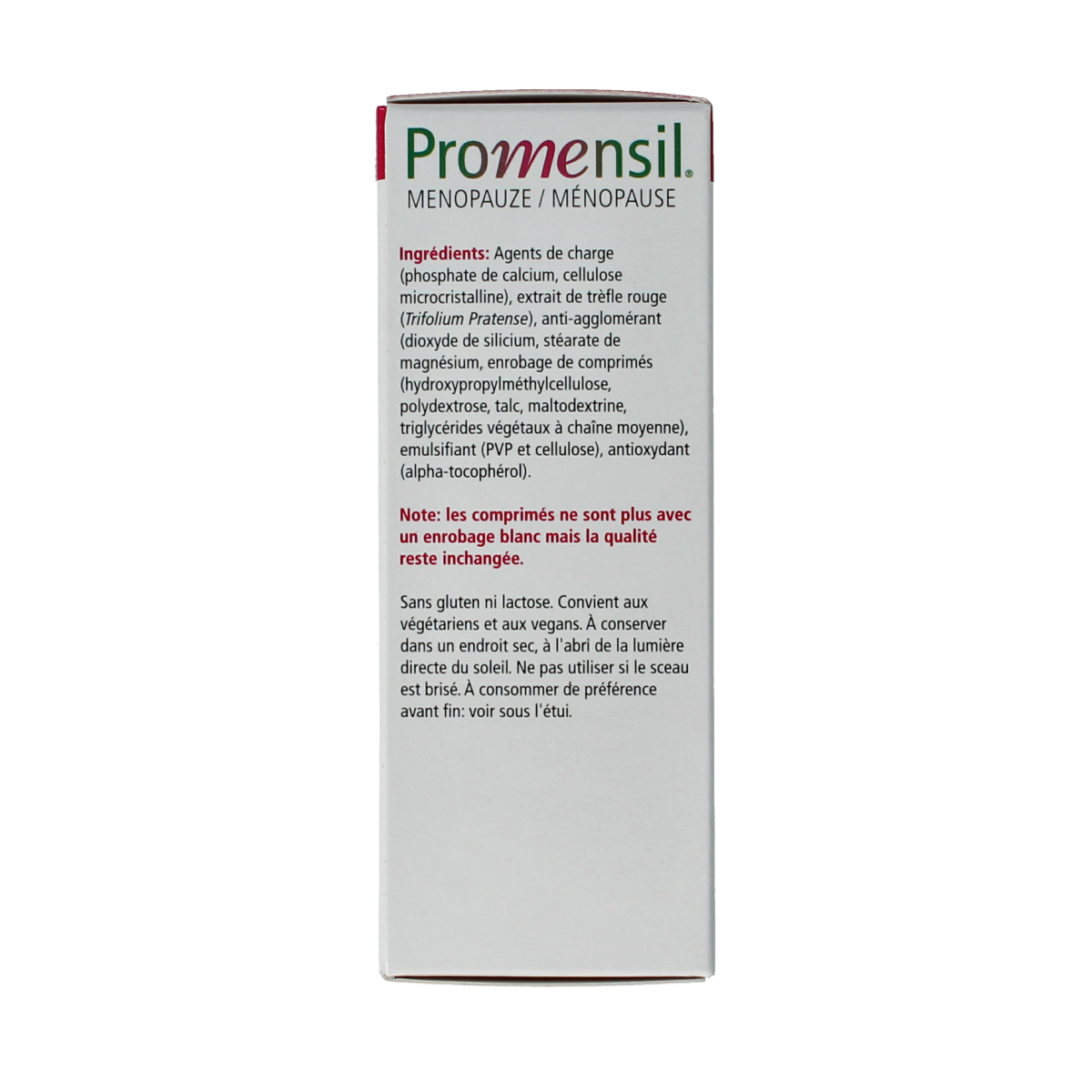 Promensil Original herbal supplement tablets in a bottle, natural plant-based remedy for hormonal health.