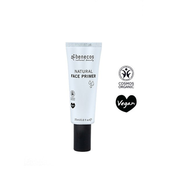 Benecos Natural Beauty face primer in 25ml, smooth makeup base, clear tube with white cap, ideal for creating a flawless look.