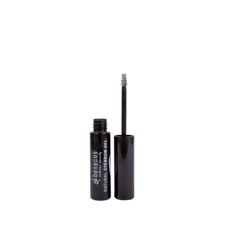 Benecos Natural Beauty clear eyebrow gel in a 3ml tube, designed for natural-looking, groomed eyebrows.