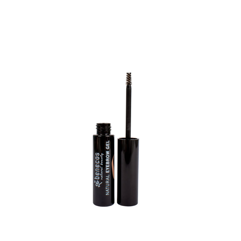 Benecos Natural Beauty eyebrow gel in ash brown, a make-up product for shaping and defining eyebrows.