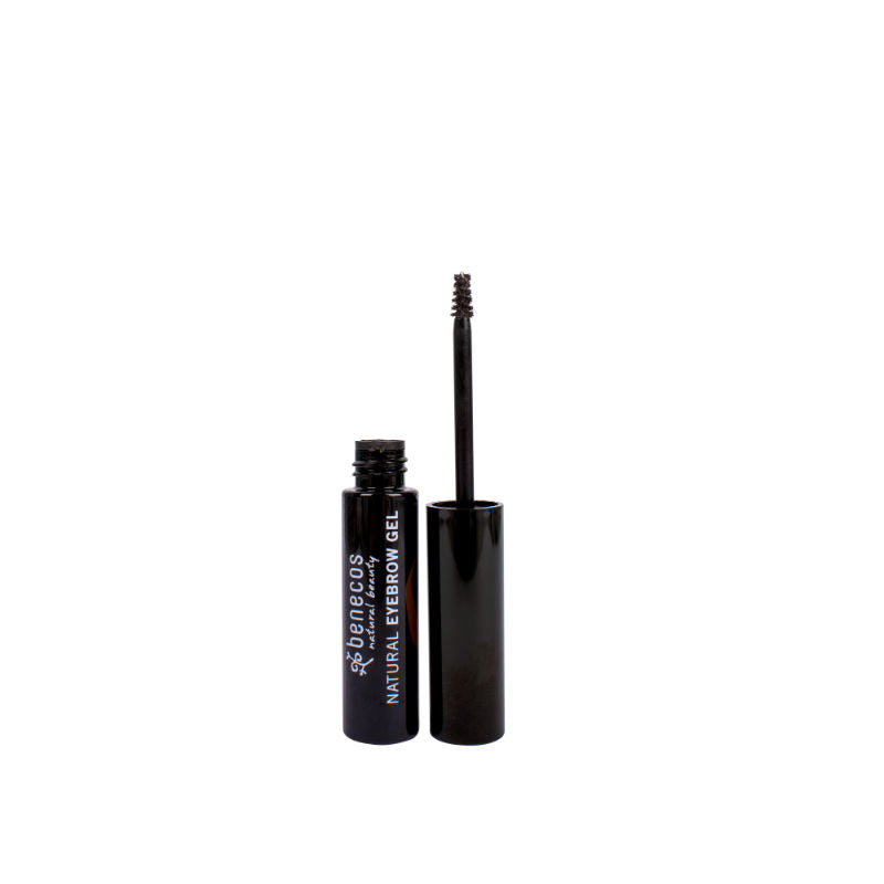 Benecos Natural Beauty brunette eyebrow gel tube for natural-looking eyebrows, makeup product for defining and shaping eyebrows.
