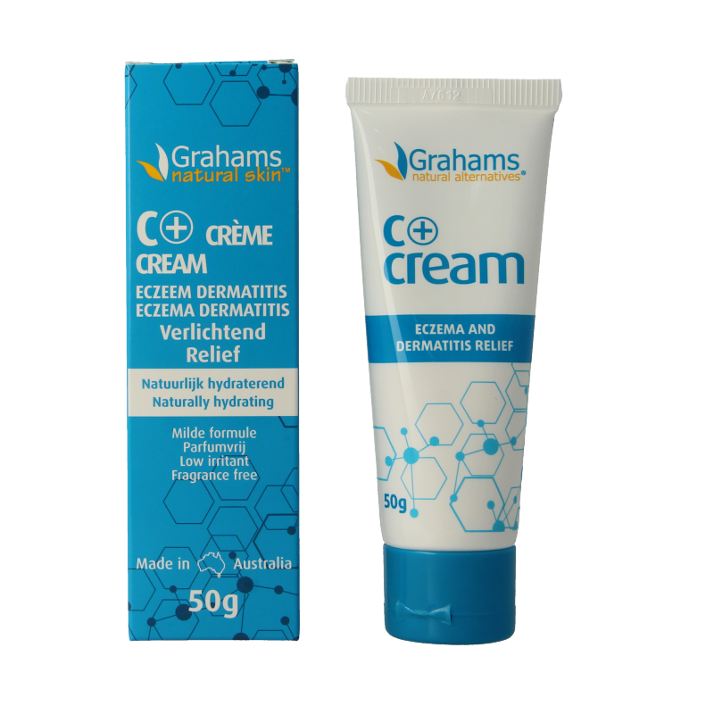 Grahams C+ Creme 50g skincare product in a small jar, designed for body care and moisturizing.