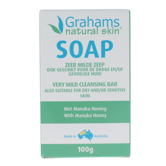 Grahams Zeep soap bar in 100 grams, showing the packaging with the Grahams brand name and product details.