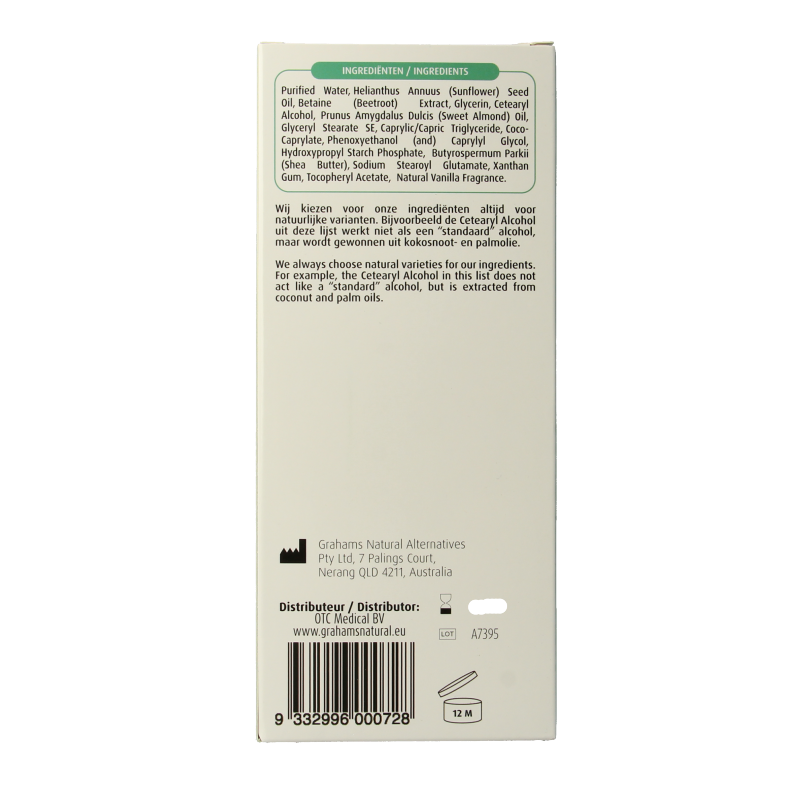 Grahams Skin moisturizing lotion in a 200ml bottle, designed for facial skincare and hydration.