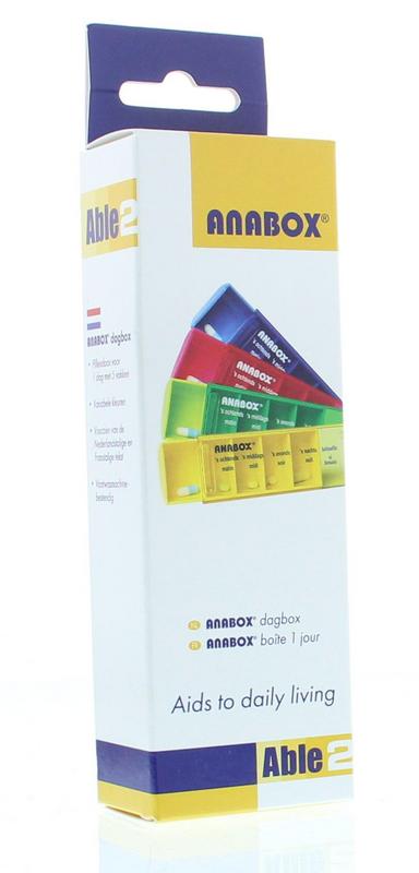 Able 2 Anabox dagbox medicine storage container, compact and secure medication organizer in a neutral color.