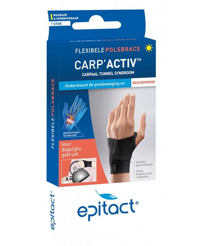 Epitact Carp Activ right brace in size S, shown in the image, designed to support and stabilize the wrist.