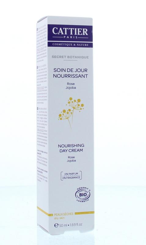 Cattier nourishing face cream for dry and sensitive skin in 50ml jar, suitable for gentle daily skincare.
