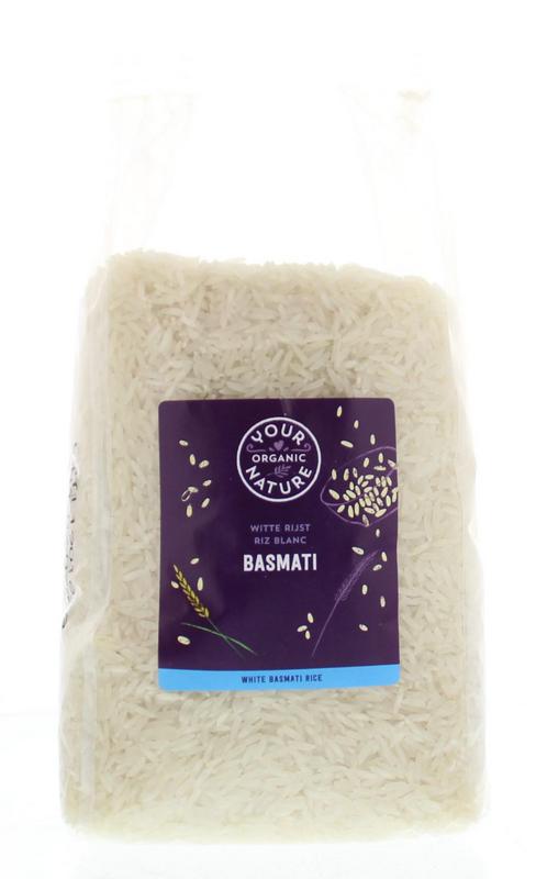 Organic Your Organic Nature Basmati rice in an 800g package, showcasing long, slender grains of bio Basmati rice.