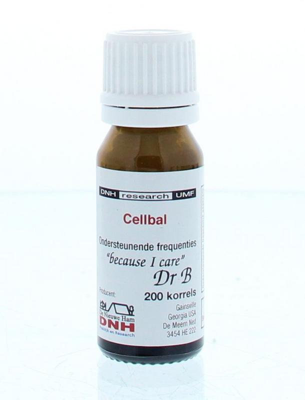 Close-up of DNH Cellbal 200.00 herbal preparations packaging, showing the label with product and brand details.