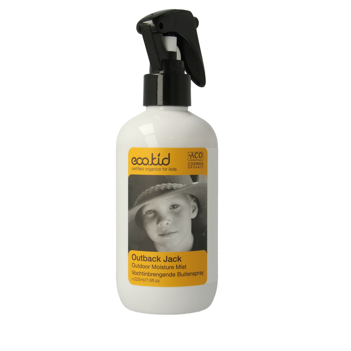 Ecokid Outback Jack outdoor insect repellent spray bottle, 225ml, for protecting against biting insects outdoors.