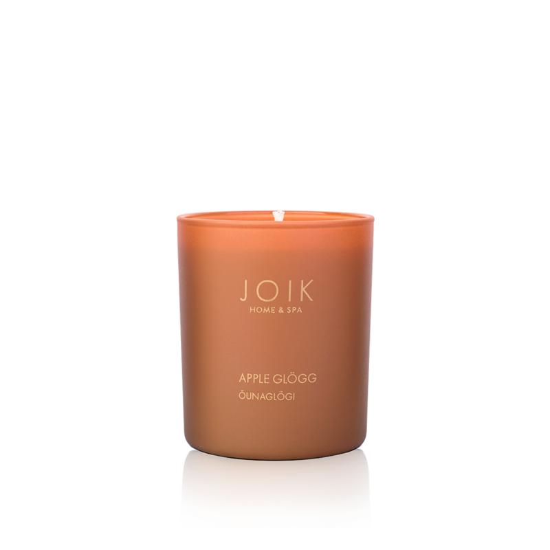 Joik Organics soywax kaars with apple cider scent, 145 gram, natural candle in a simple white container.