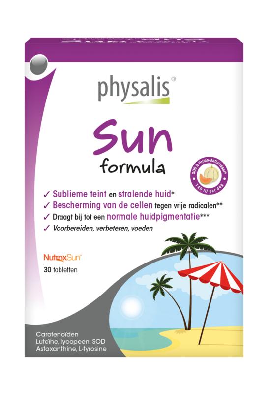 Physalis Sun Formula multivitamin tablets in a blister pack, dietary supplement for daily nutritional support