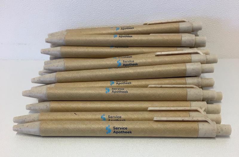 Service Apotheek Pen eco 50 pack of office pens, eco-friendly design, black ink, lightweight and comfortable for writing.