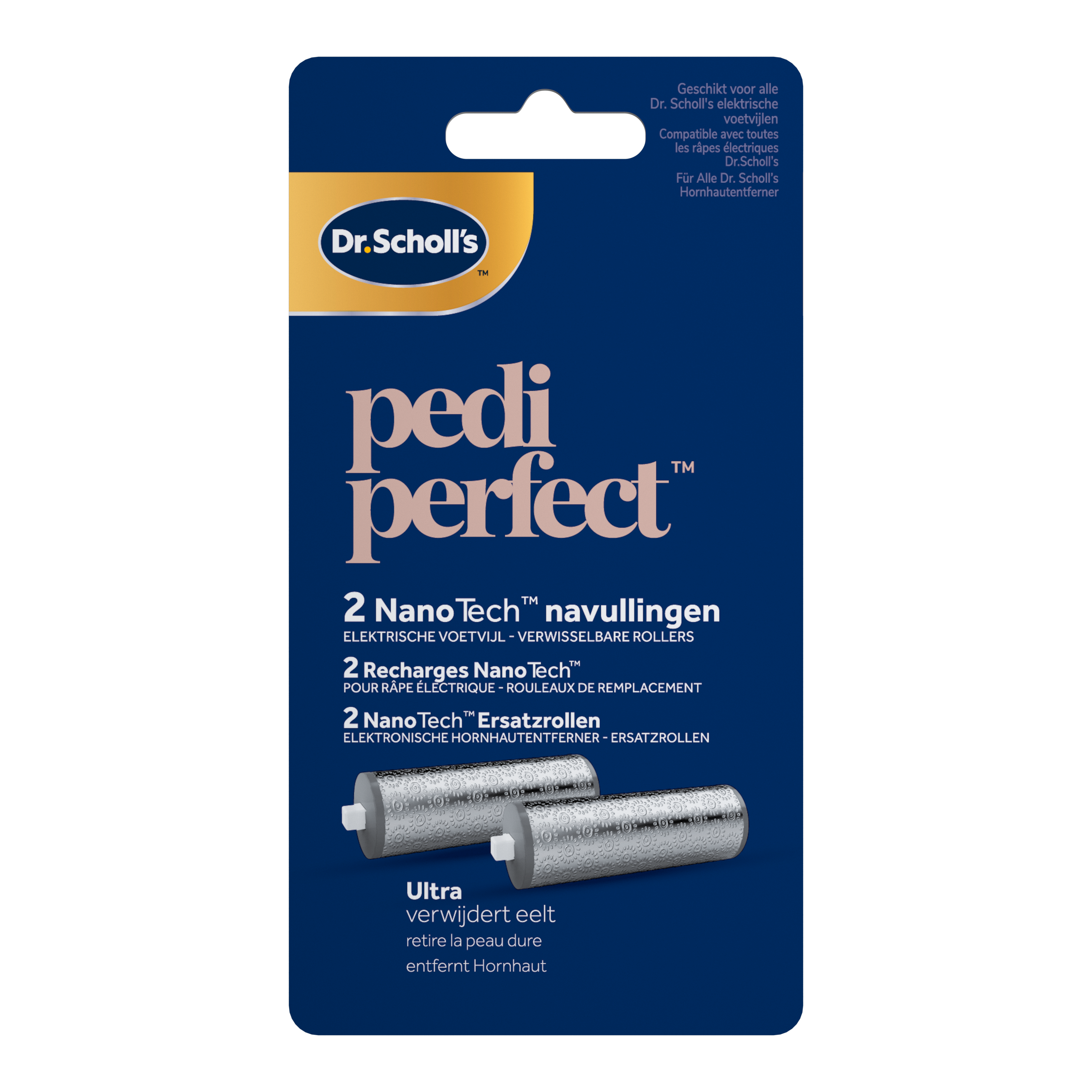 Dr. Scholl's Pedi Perfect elektrische voetvijl navulrollers, 2 stuks, voor voetverzorging en het verwijderen van eelt.
