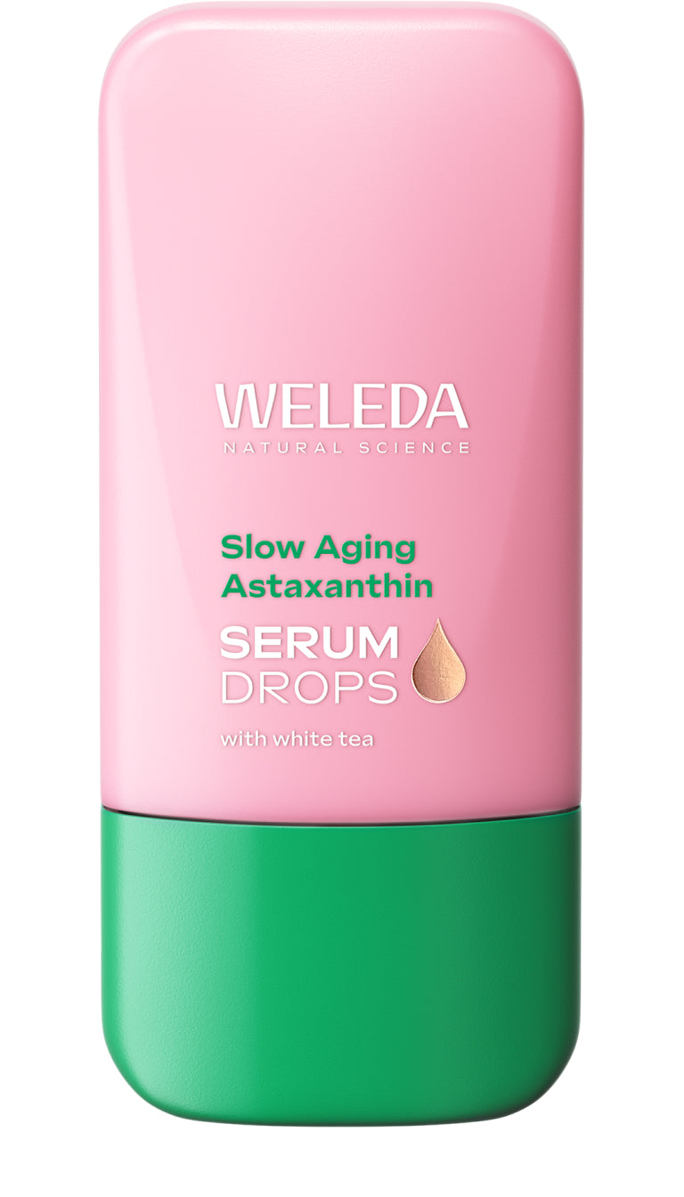 Weleda Slow Aging Boost Serum Drops in a 30ml bottle, natural facial skincare product for aging skin care.