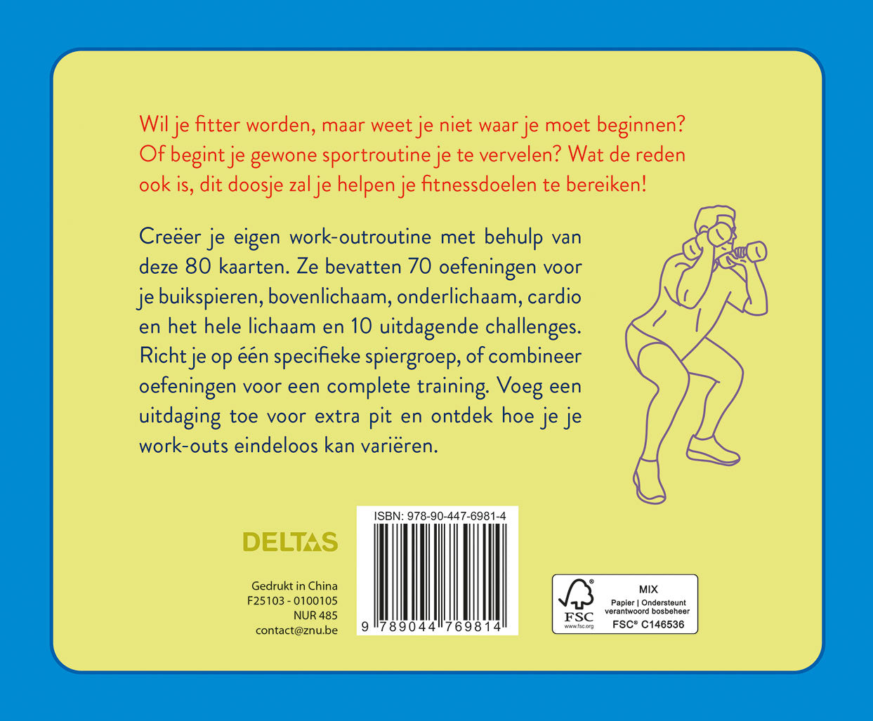 Deltas Full Body Workout book with 80 cards, featuring exercise routines for full-body fitness, by Deltas brand.