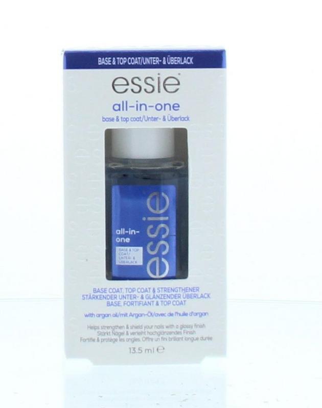 Essie All in One Base & Top Coat nail polish, 13.5ml bottle, clear make-up top and base coat for nails
