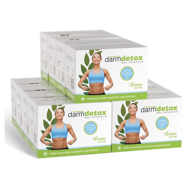 Vitamunda Darmdetox 12-daagse kuur kruidenpreparaten set with herbal supplements for digestive health, shown in the image.