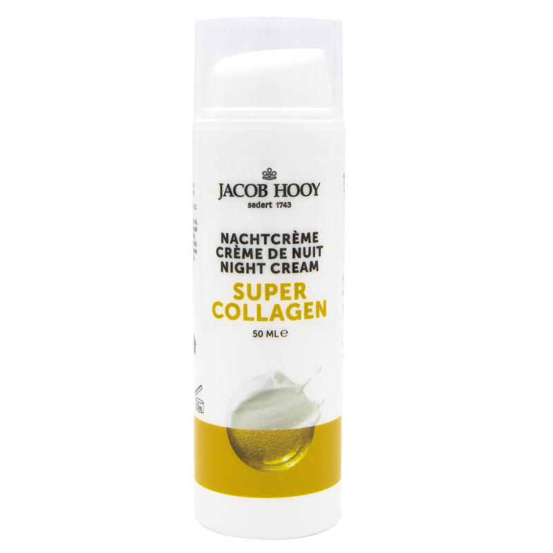 Jacob Hooy Super Collageen Nachtcreme in 50ml jar, facial skincare cream with collagen for nighttime skin nourishment.