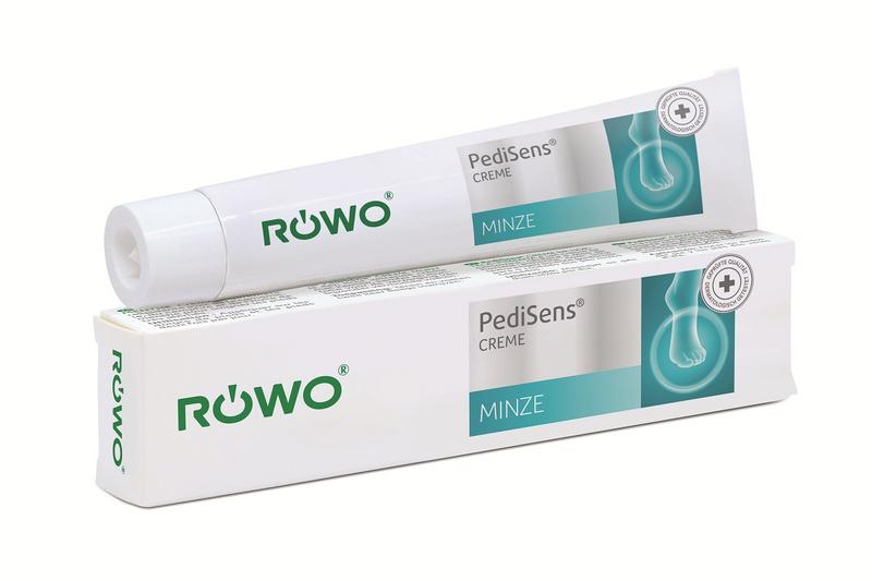 Rowo Pedisens voetverzorgingscrème in 50 ml tube, close-up of the creamy product for foot care and hydration.