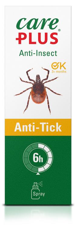 Care Plus Anti Insect (teek) 60ml bottle for insect bites and stings, with a close-up of the product container.