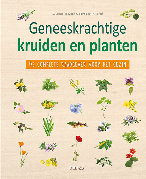 Cover of Deltas Geneeskrachtige kruiden & planten book, featuring illustrations of medicinal herbs and plants.