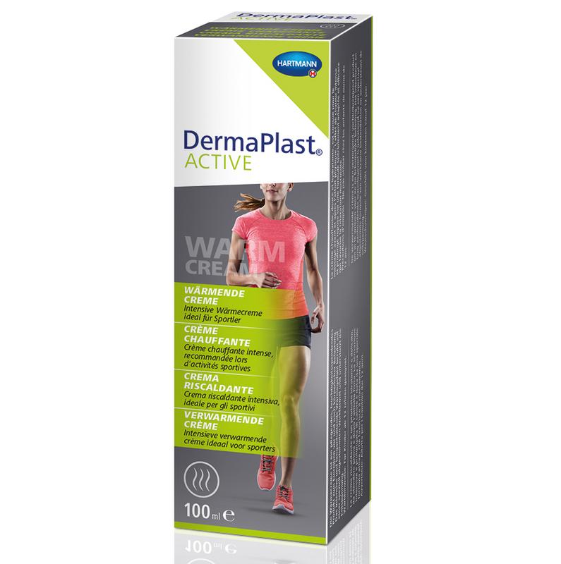 Dermaplast Active warm cream in 100ml jar, a muscle and joint care cream for soothing warmth and relief.