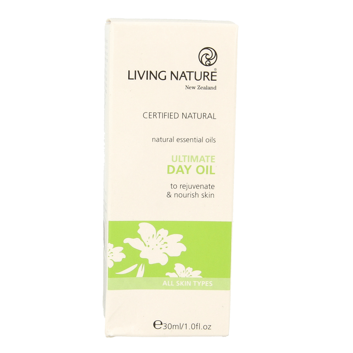 Living Nature Ultieme dagolie in a 30ml bottle, facial skincare product with dropper for nourishing daytime facial oil.
