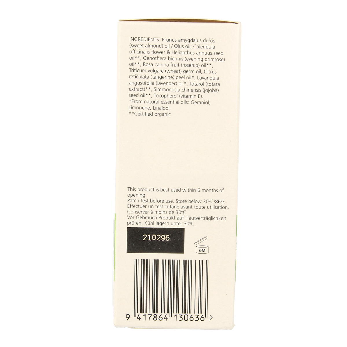Living Nature Ultieme dagolie 30ml facial skincare product in a clear glass bottle with dropper cap.