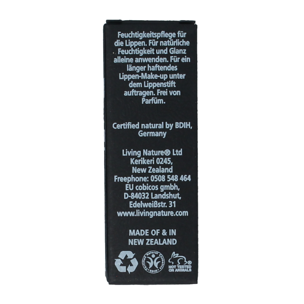 Living Nature Lip Hydrator 01 in 3.80g, natural lip care product featuring nourishing ingredients for smooth, hydrated lips.