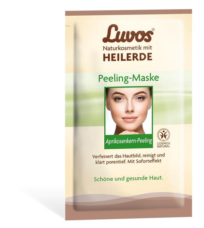 Luvos Crememasker peeling for facial skincare, two 7.5ml tubes, gentle exfoliating treatment for healthy skin.