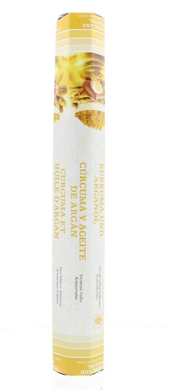 Green Tree Wierook turmeric argan oil incense sticks, 20 pieces, natural aroma, in a green packaging.