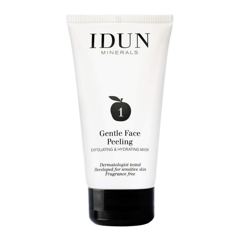 Idun Minerals gentle face peeling in a 75ml tube, designed for skincare and facial exfoliation, with natural mineral ingredients.