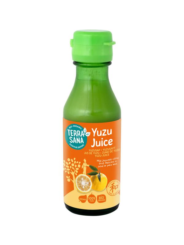 TerraSana Yuzu citrus azijn bio in a 100ml bottle, natural Japanese-inspired sauce and flavoring for salads and dishes