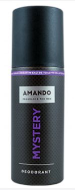 Amando Deodorant spray Mystery 150ml bottle, featuring sleek packaging and spray nozzle for fresh, long-lasting scent.