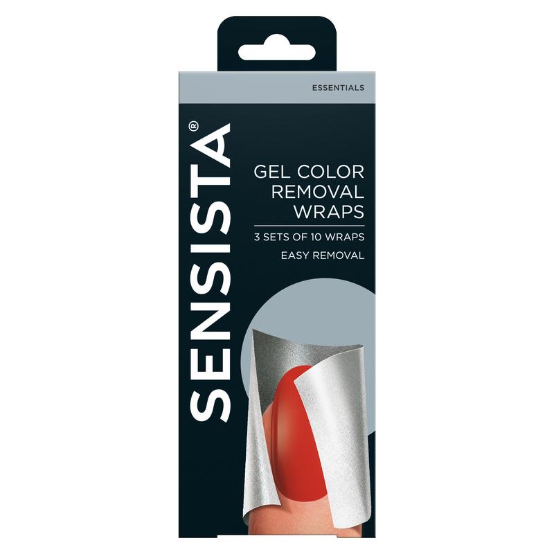 Sensista Gel color removal wrap for make-up, 3 packs of 10, with visible packaging and product details in the image.