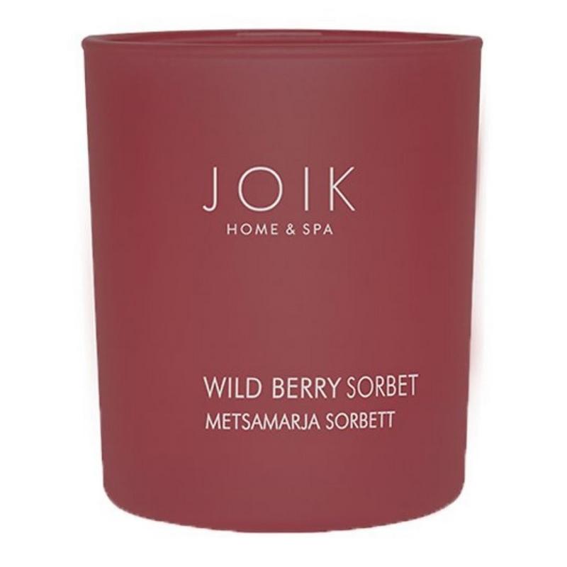 Joik Organics wild berry sorbet vegan scented candle in 150g jar, natural soy wax with berry aroma for cozy ambiance