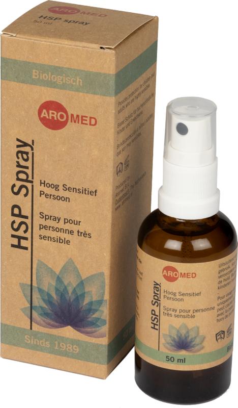 Aromed Lotus HSP spray 50ml, spiritual wellness product with a sleek bottle and lotus-themed design for holistic relaxation.