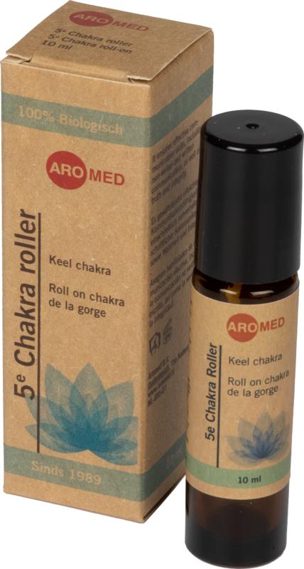 Aromed Lotus 5e chakra roller in a 10ml bottle, featuring a spiritual blend with a lotus design on the label.